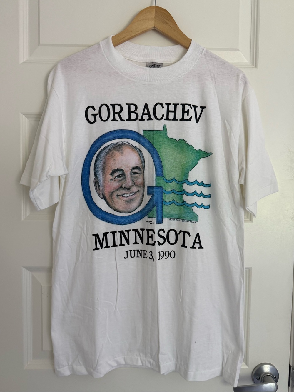 Vintage Mikhail Gorbachev Minnesota Visit T Shirt Men’s Large 90’s Russia Soviet